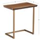 Sloan Faux Live Edge Wood and Gold Metal Laptop Table image number 3
