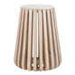 Winslow Round White Marble Top and Slatted Wood Side Table image number 0