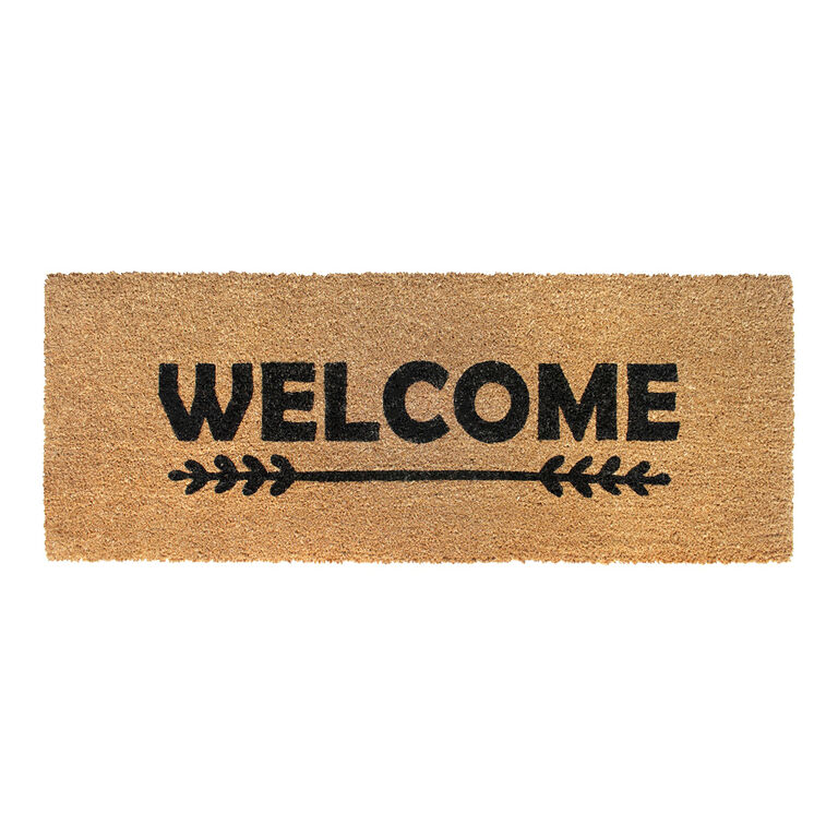 Black and Natural Welcome Coir Doormat image number 3