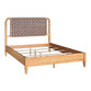 Hudson Caramel Wood And Faux Leather Strap Queen Bed image number 0