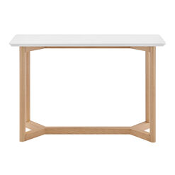 Oxford Matte White and Natural Wood Console Table
