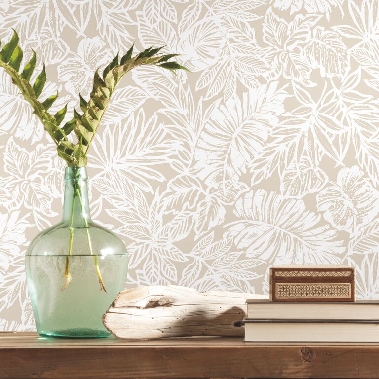 Batik Tropical Leaf Peel And Stick Wallpaper image number 3