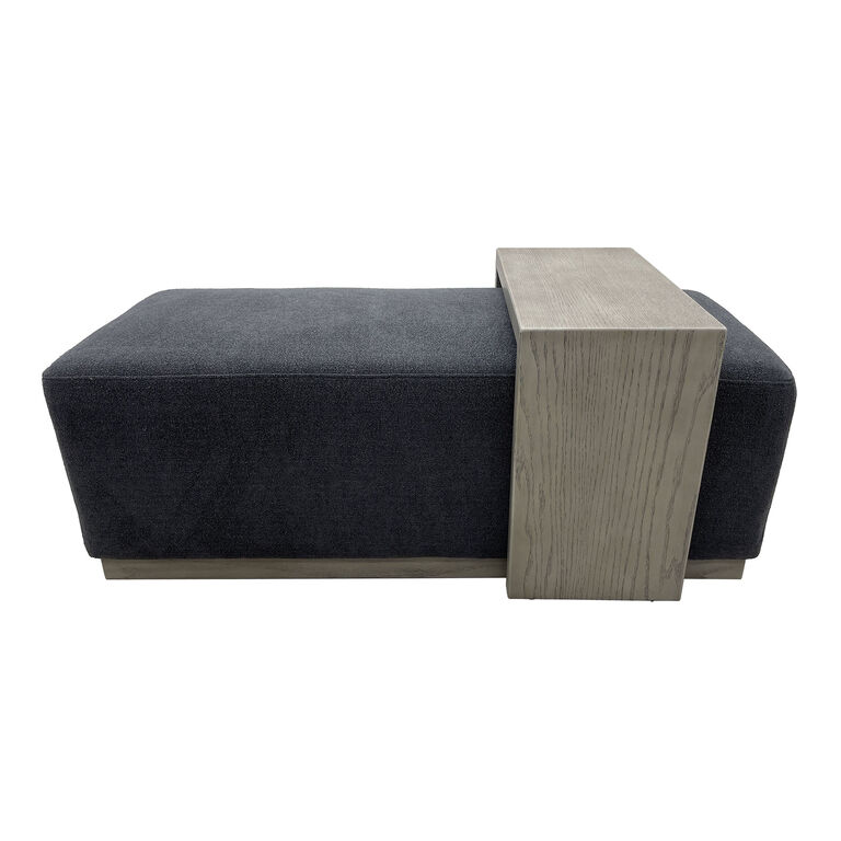Beechen Upholstered Bench with Rolling Oak Wood Table image number 3