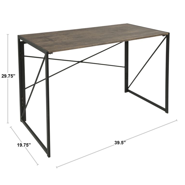 Avery Espresso Wood and Metal Desk image number 6