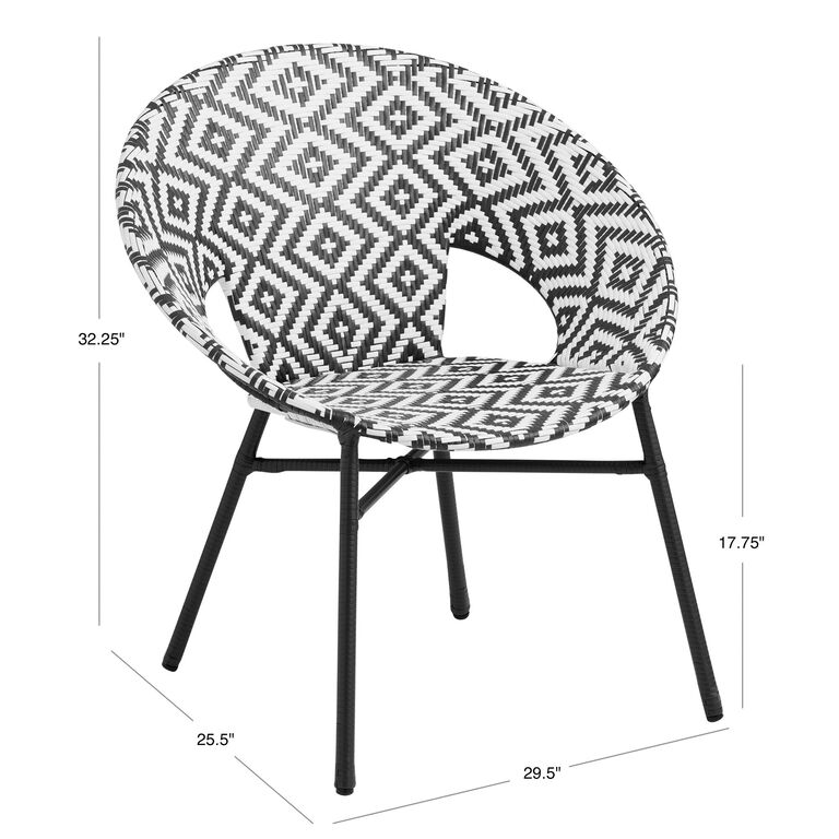 Camden Round Patterned All Weather Wicker Outdoor Chair image number 7
