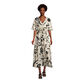 Mira Black And White Abstract Shapes Kaftan Dress image number 0