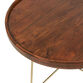Keesey Round Wood and Metal Tray Top Folding Coffee Table image number 3