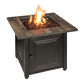 Molina Square Faux Wood and Bronze Steel Gas Fire Pit Table image number 3