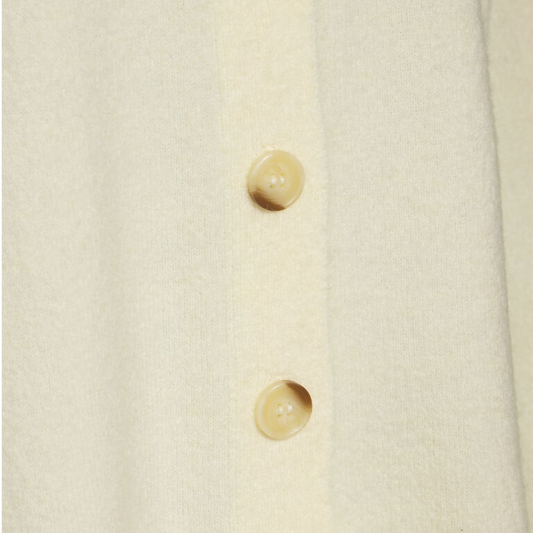 Ivory Recycled Yarn Brushed Cardigan Sweater image number 2