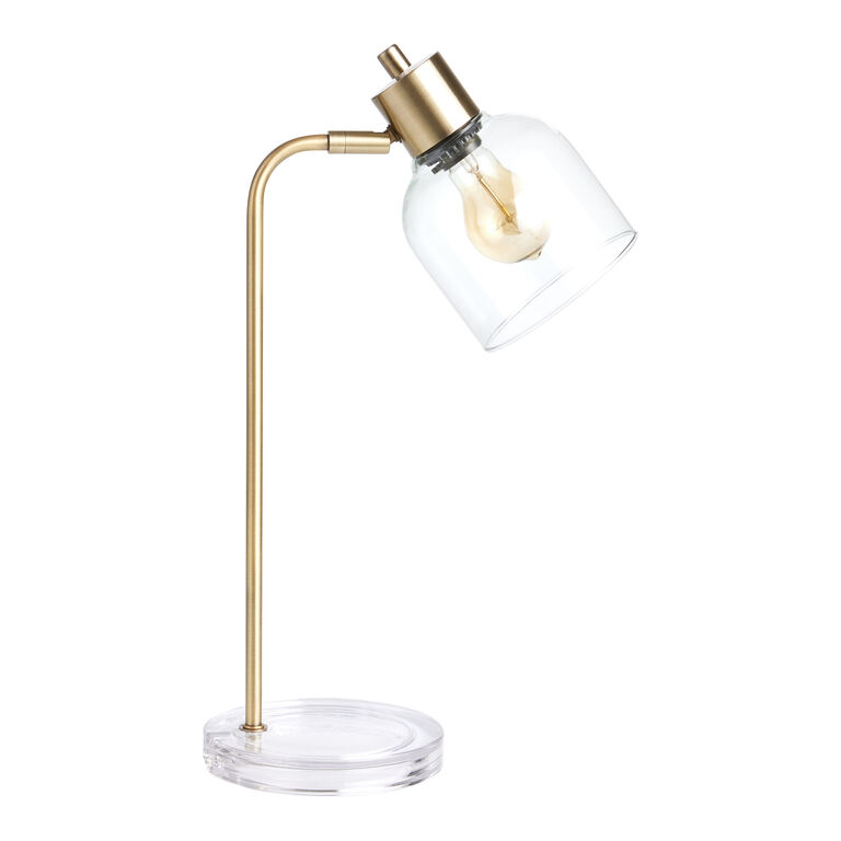 Percy Clear Glass and Brass Adjustable Task Lamp image number 4