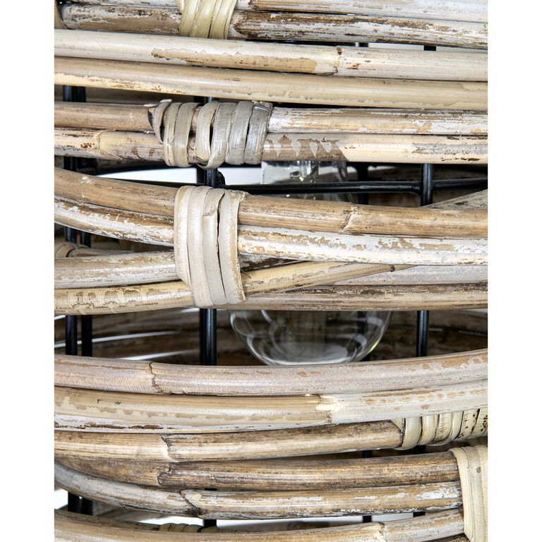 Gray Abstract Rattan Wall Sconce image number 5