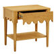 Juliana Natural Ash Wood Scalloped Nightstand with Drawer image number 2
