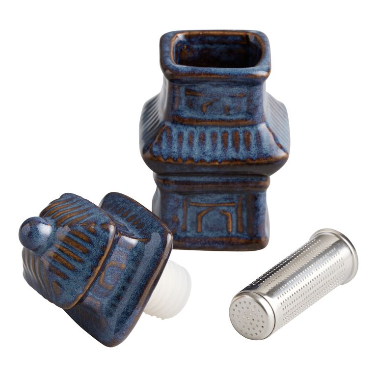 Pagoda Blue Reactive Glaze Ceramic Tea Infuser image number 2