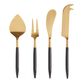 Shay Black And Gold Cheese Knives 4 Piece Set image number 0