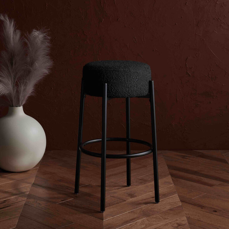 Barlow Metal and Boucle Backless Upholstered Barstool image number 5