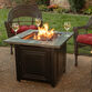 Molina Square Faux Wood and Bronze Steel Gas Fire Pit Table image number 1