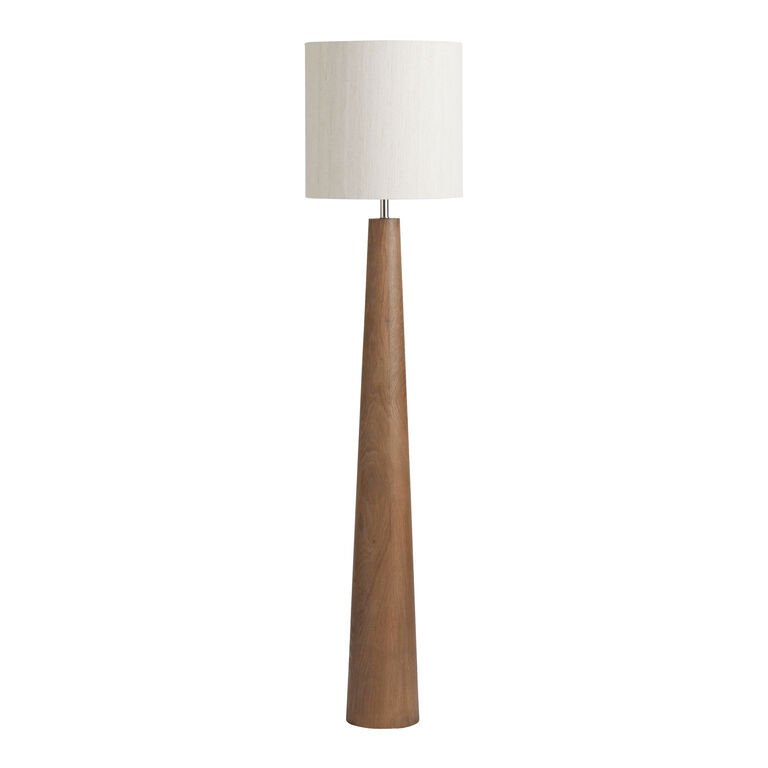 Yarra Faux Wood and Jute Tapered Floor Lamp image number 1