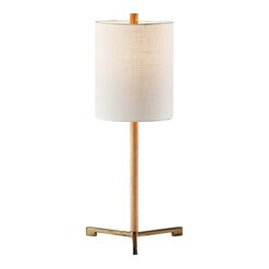 Milton Natural Wood and Metal Tripod Table Lamp