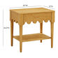 Juliana Natural Ash Wood Scalloped Nightstand with Drawer image number 4