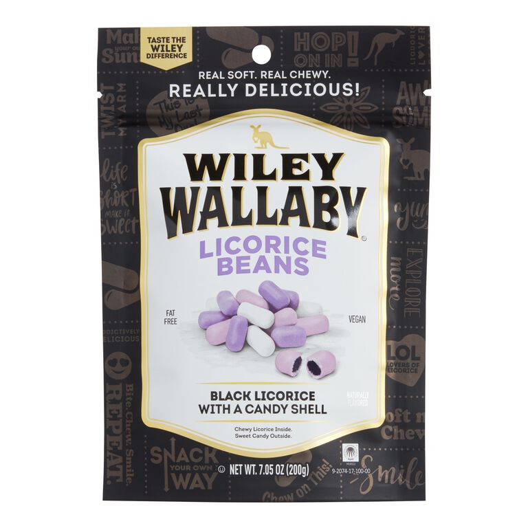 Wiley Wallaby Black Licorice Beans image number 1