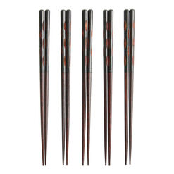 Black Wood Carved Chopsticks 5 Pack