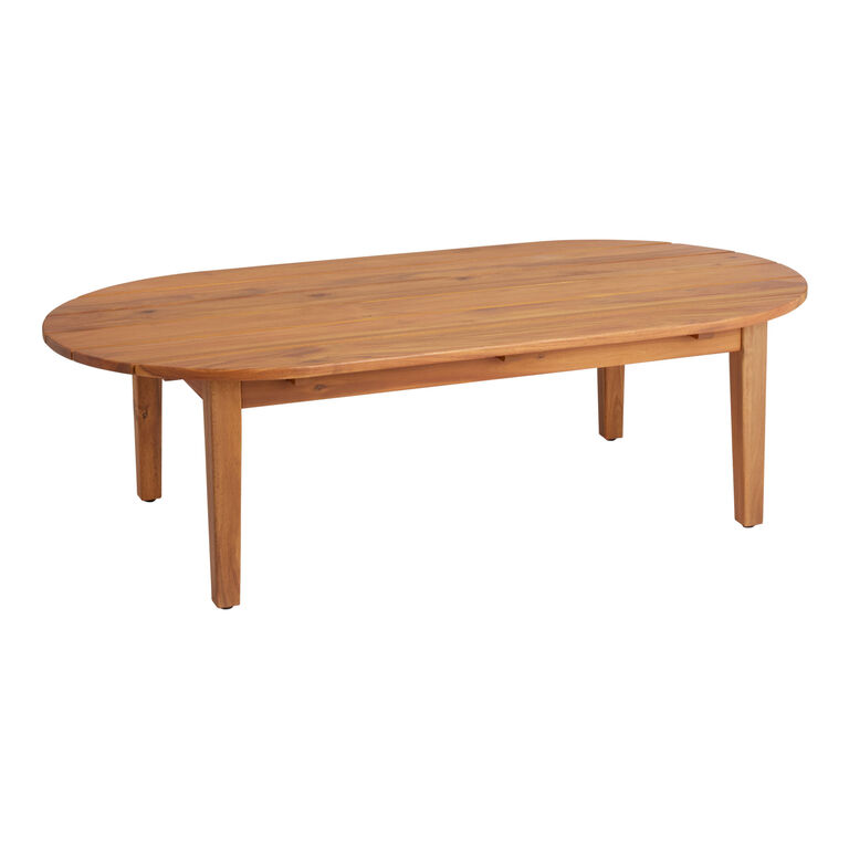 Atrani Oval Natural Acacia Wood Outdoor Coffee Table image number 1