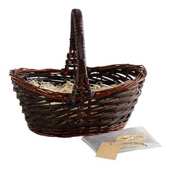 Dark Brown Gift Basket Kit With Handle
