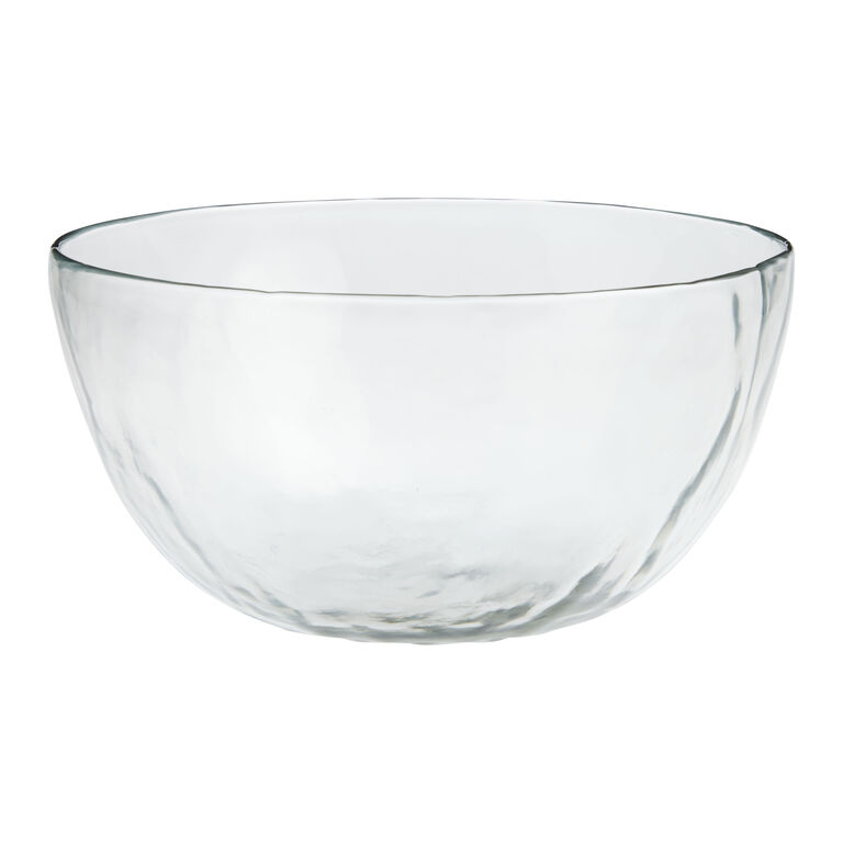 Recycled Glass Rippled Serving Bowl image number 1