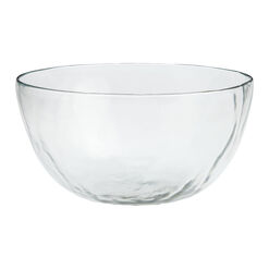 Recycled Glass Rippled Serving Bowl