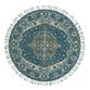 Lorena Blue And Gray Floral Medallion Wool Area Rug image number 1