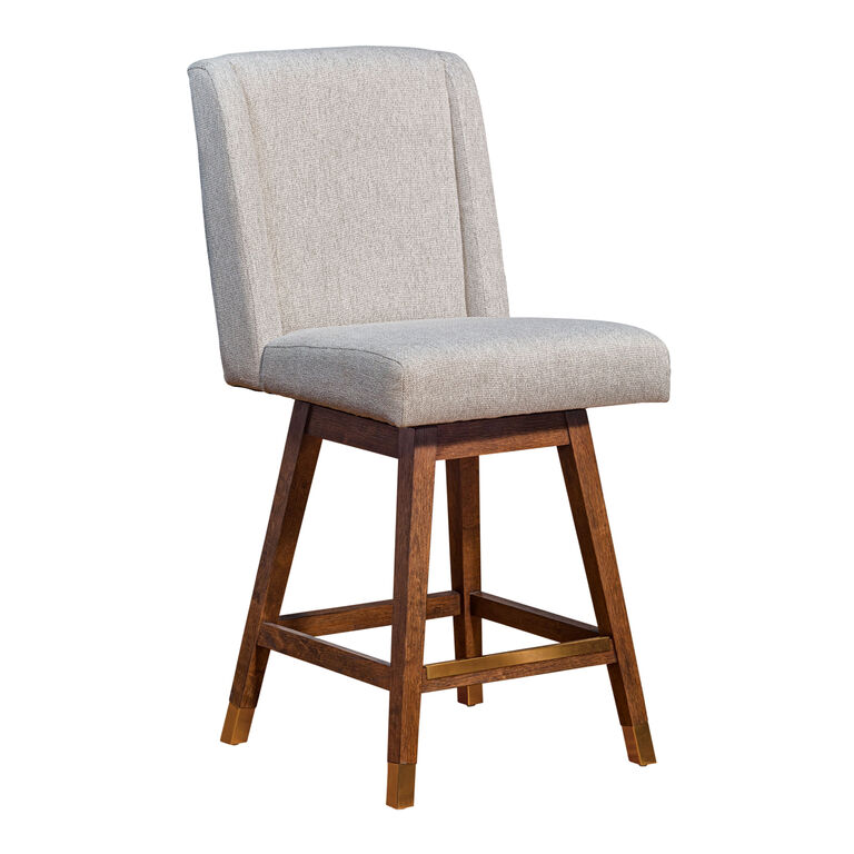 Albion Taupe Upholstered Swivel Counter Stool image number 1