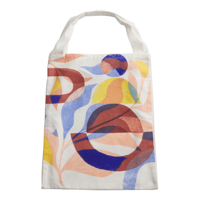 Multicolor Abstract Geo Plant Canvas Tote Bag image number 1