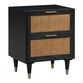 Chrisney Black Wood and Natural Cane Nightstand With Drawers image number 0