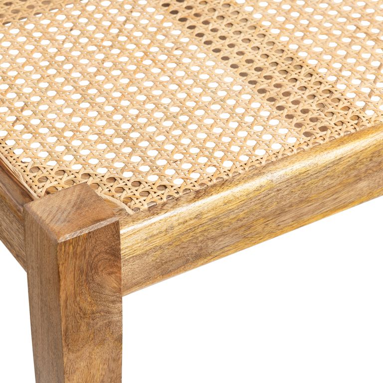 Astrud Wood and Rattan Cane Bench image number 3