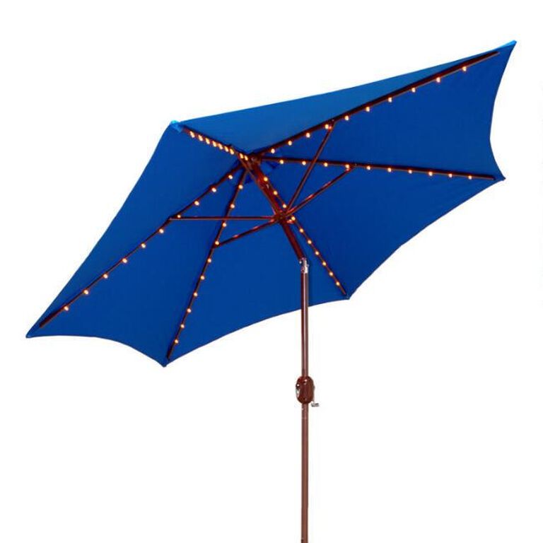 9 Ft Tilting Patio Umbrella With Lights image number 2