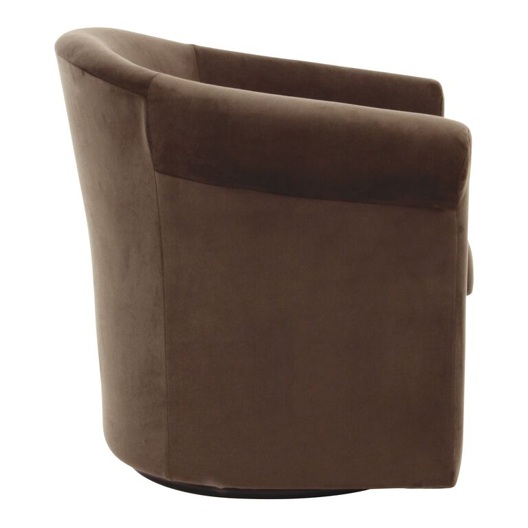 Ward Velvet Roll Arm Upholstered Swivel Chair image number 3