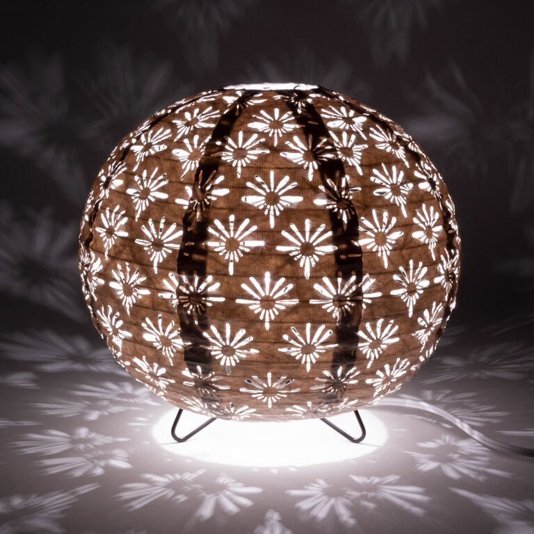 Neysa White Laser Cut Fabric Globe Accent Lamp image number 2