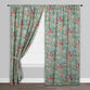 Genevieve Aqua Floral Cotton Sleeve Top Curtains Set Of 2 image number 1