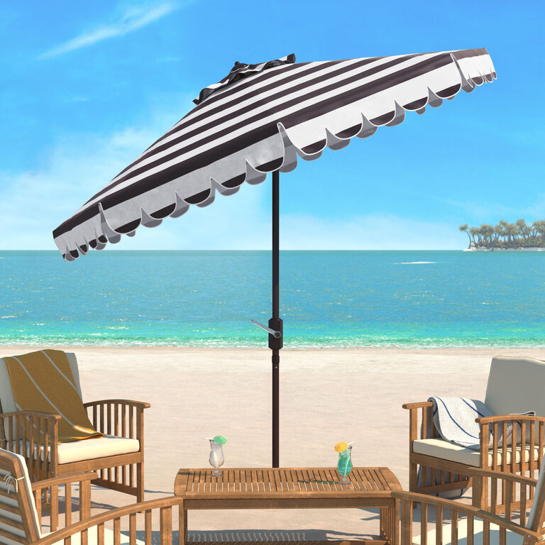 Striped Scalloped 9 Ft Tilting Patio Umbrella image number 4