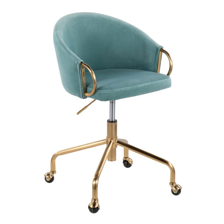 Lise Velvet Curved Back Upholstered Office Chair image number 1