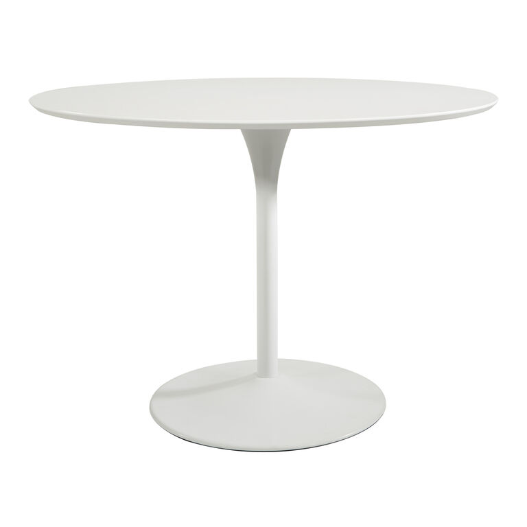Crossett Round White Metal Tulip Dining Table image number 1