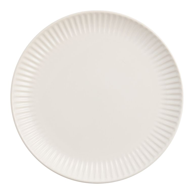 White Whittle Ribbed Dinner Plate image number 1