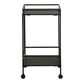 Stone Square Black Metal And Wood 2 Tier Bar Cart image number 1