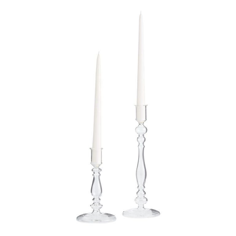 Clear Glass Taper Candle Holder image number 1