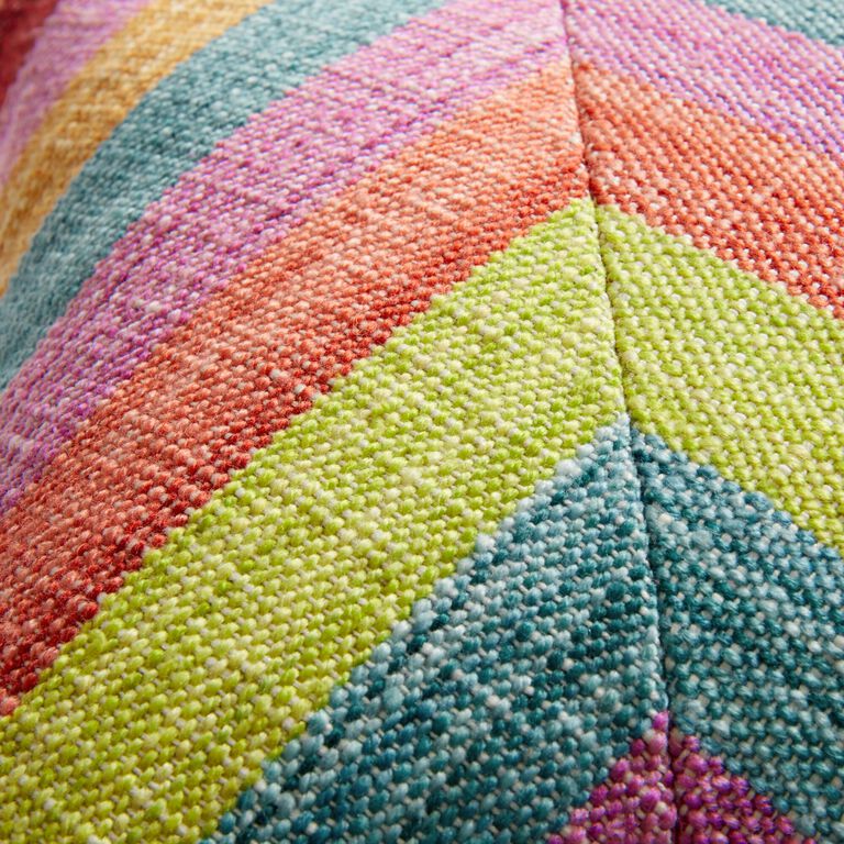 Multicolor Woven Chevron Indoor Outdoor Lumbar Pillow image number 4