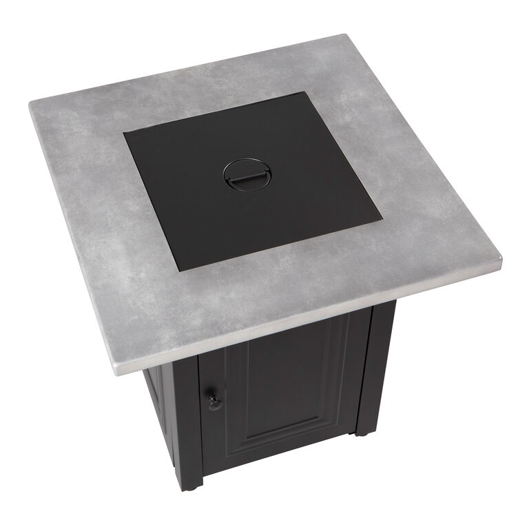 Calama Square Faux Concrete and Steel Gas Fire Pit Table image number 4