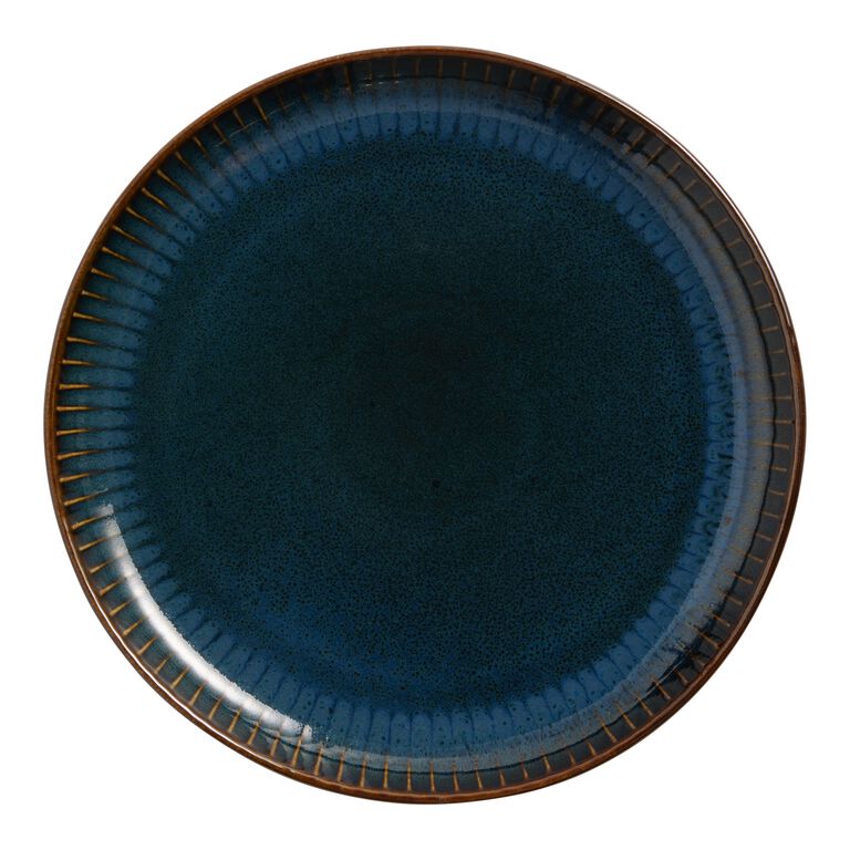 Blue Reactive Glaze Ribbed Salad Plate image number 1