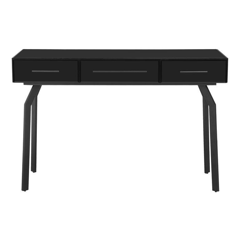 Smith Smoky Black Glass and Iron Console Table with Drawers image number 3