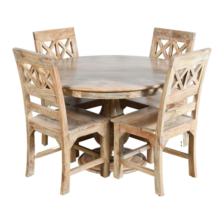 Lilestone Natural Mango Wood Dining Chair 2 Piece Set image number 2
