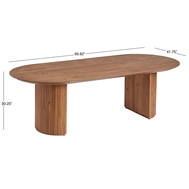 Russo Extra Long Oval Fluted Wood Dining Table image number 5